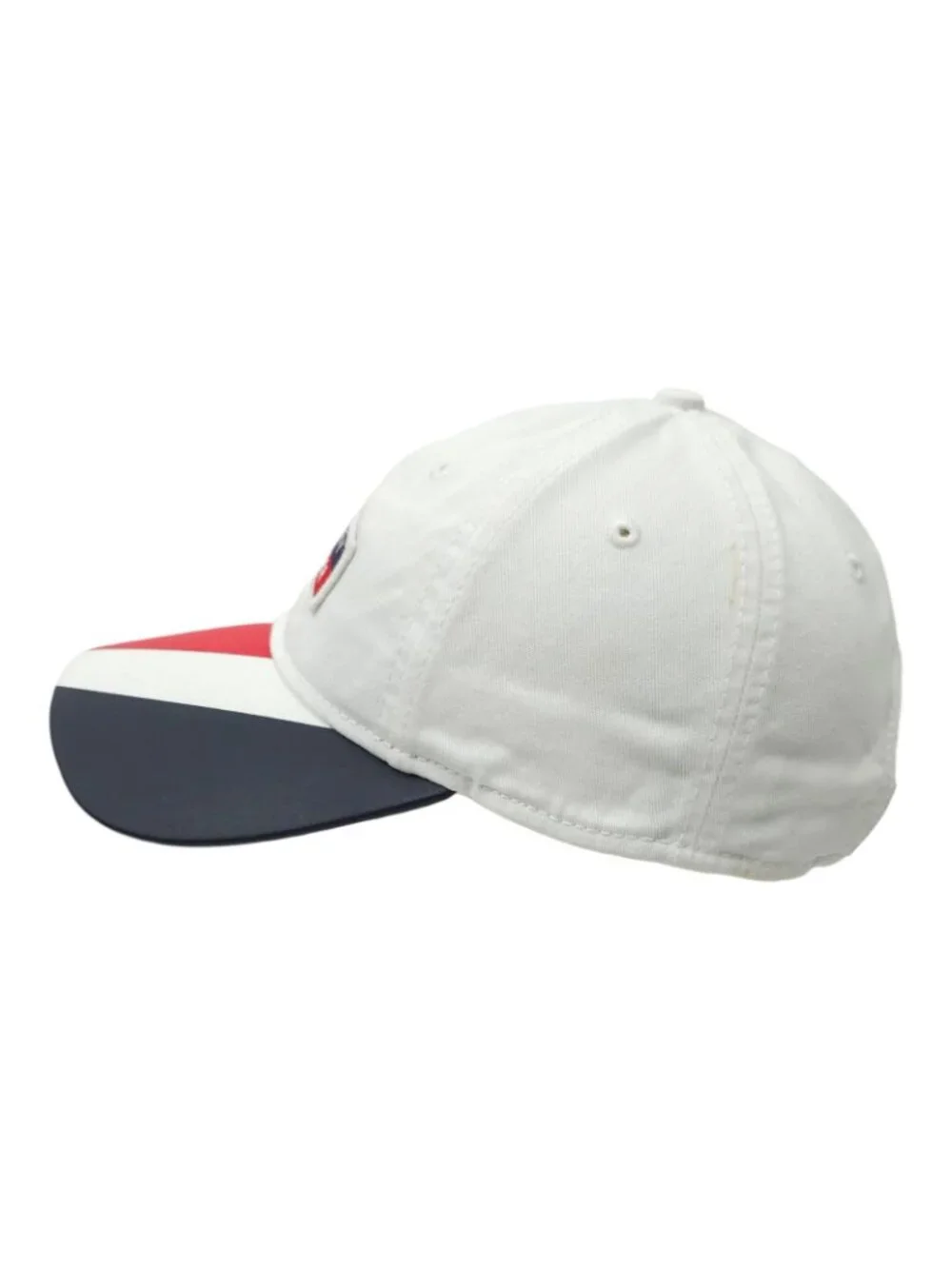 Tommy Hilfiger Flag Logo Patch Striped Baseball Cap White Dad Hat Strapback